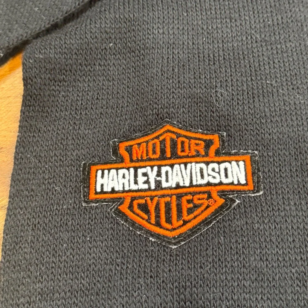Harley-Davidson Black Knit Scarf with Embroidered Bar & Shield Logo Fringe